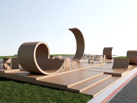 Modern Landscape Seat Park Seat Park Device