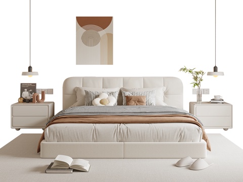 Modern Cream Style Double Bed