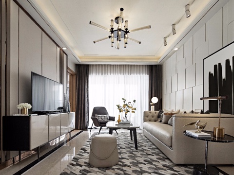 Modern minimalist model room living room