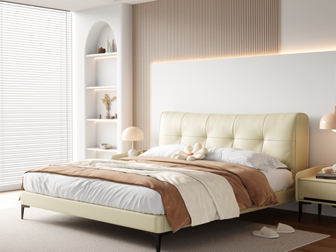 Modern Cream Double Bed