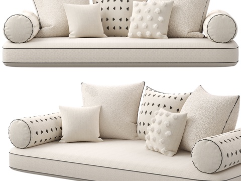 New Chinese-style Fabric Bay Window Cushion Pillow