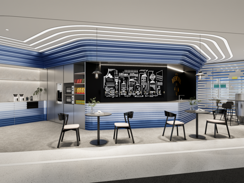 Modern style foreign enterprise office building open tea area