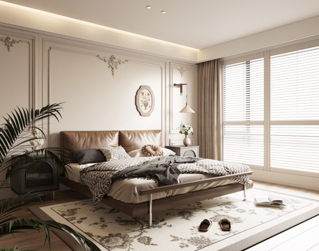 French Bedroom Middle Ancient Bedroom American Retro Bedroom Double Bed Master Bedroom Second Bedroom Guest Room