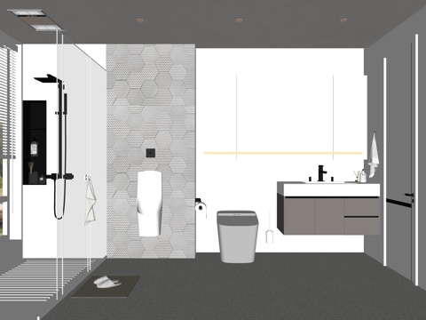 Modern Toilet Bathroom Cabinet Washbasin Mirror Cabinet Toilet