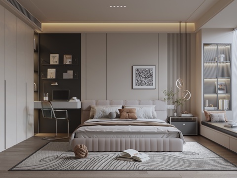 Modern minimalist home bedroom