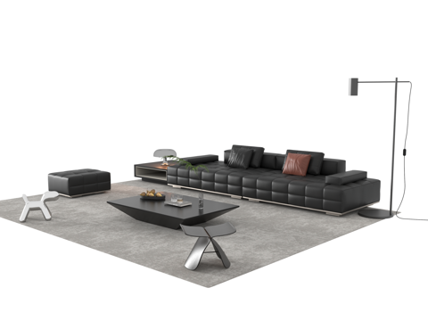 Modern Italian Sofa Italian Sofa Coffee Table Combination Leather Sofa