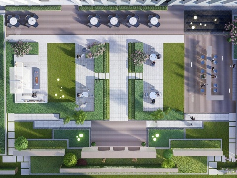Modern Roof Garden Hanging Garden Courtyard Garden