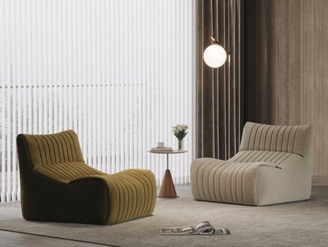 POLIFORM Modern Antique Italian Cream Single Sofa Beanbag