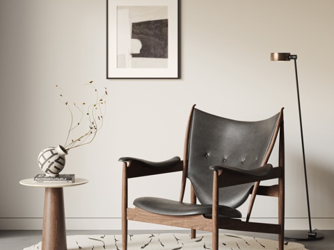 Antique Lounge Chair Leather Leisure Chair Chieftain Chair Wood Leisure Chair Armchair Carpet