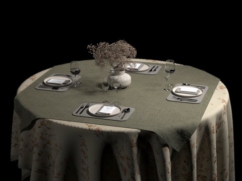 Tableware Modern Tableware Vase Tablecloth Dining Table