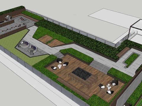 Modern Roof Garden Courtyard Garden Hanging Garden