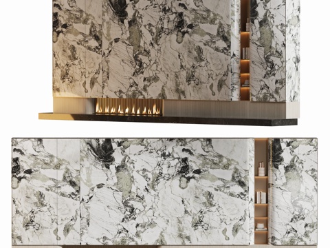 Modern Affordable Luxury Style Stone TV Wall