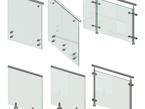 Modern Simple Railing Guardrail Glass Railing Building Balcony Terrace Platform Glass Guardrail