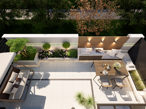 Modern Roof Garden Hanging Garden Courtyard Garden