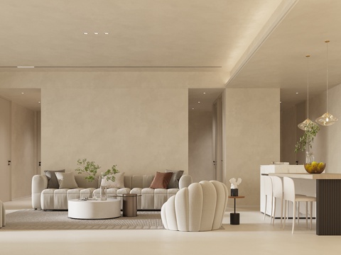 Cream Style Living&Dining Room