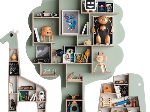 Modern Cream Style Children's Decorative Bookshelf
