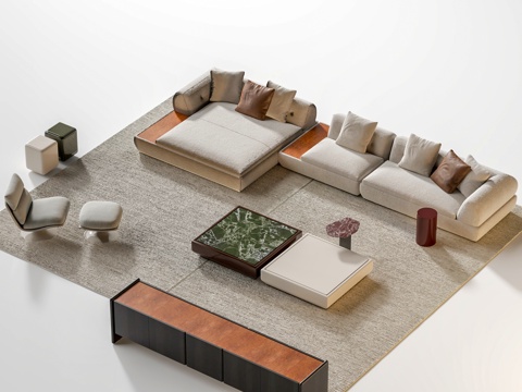 Minotti Sofa Coffee Table Combination Super Moon Sofa Corner Sofa Sofa Chair