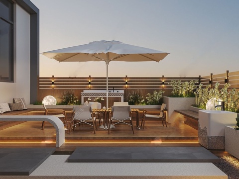 Modern Roof Garden Hanging Garden Courtyard Garden