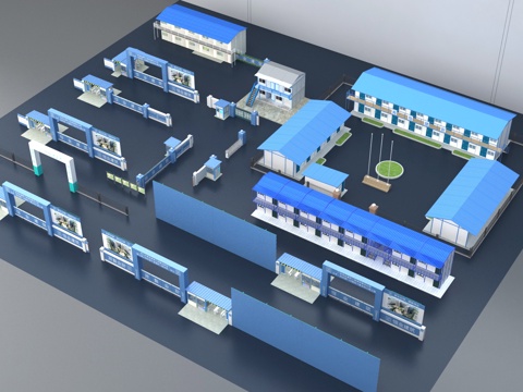 Construction site activity board house construction site enclosure gate container construction plant small house publicity column wide.