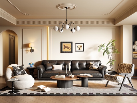 French retro living room