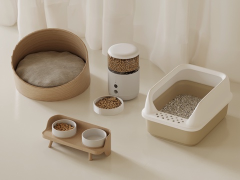 Pet supplies modern cat litter box feeder