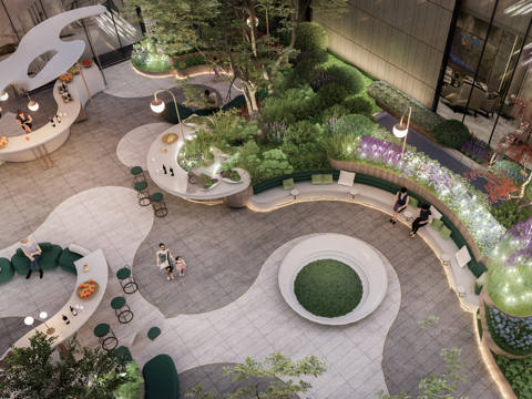 Modern Roof Garden Hanging Garden Courtyard Garden