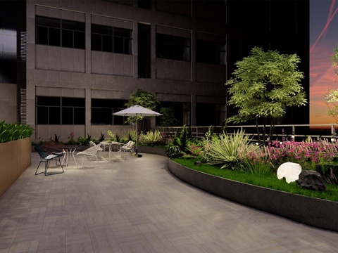 Modern Roof Garden Hanging Garden Courtyard Garden
