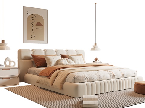 Modern Cream Style Double Bed