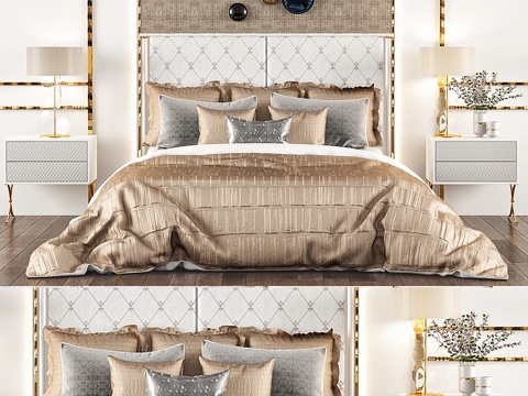 Modern Affordable Luxury Style Double Bed Model