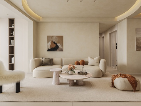 Cream Style Simple Living&Dining Room