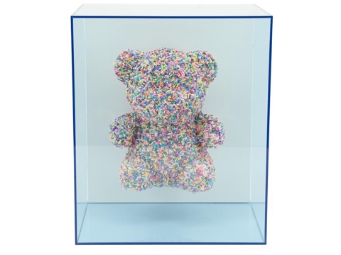 Violence Bear Hand Storage Box Lighting Rotating Acrylic Tennis Display Box Model Bubble Mart Blind Box