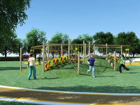 Modern Outdoor Wooden Toys Wooden Climbing Toys Wooden Play Equipment Park Play Equipment