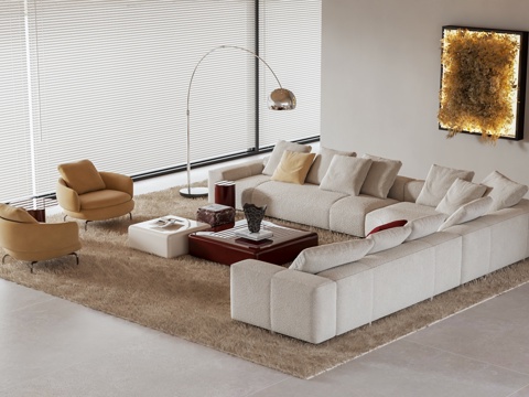 Minotti YVES Sofa Coffee Table Combination Corner Sofa Living Room Sofa