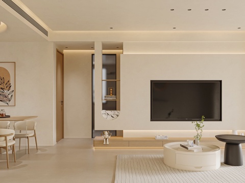 Modern Cream Style Living&Dining Room