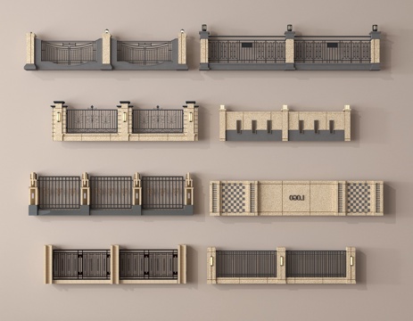 Wall, wrought iron wall, courtyard wall, community wall