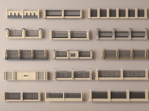Wall, wrought iron wall, courtyard wall, community wall