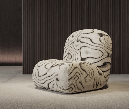 Fabric Single Sofa Tiger Leather Pattern Beanbag Sofa Chair Pattern Single Sofa