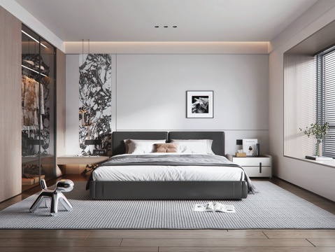 Italian Affordable Luxury Style Home Bedroom Italian Double Bed Bedside Table Wardrobe Bedroom Ornaments Bedside Hanging