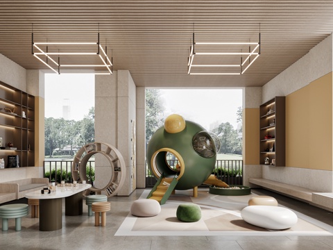 Modern Overhead Floor Children's Area