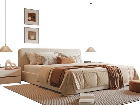 Modern Cream Style Double Bed