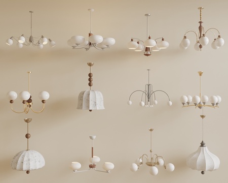 French Mid-century Style Chandelier Middle Cream Style Chandelier Modern Middle Style Chandelier Living Room Chandelier Meal