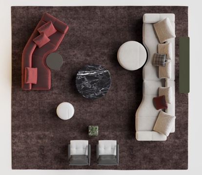 Minotti Yves Sofa Coffee Table Combination Curved Sofa Living Room Sofa