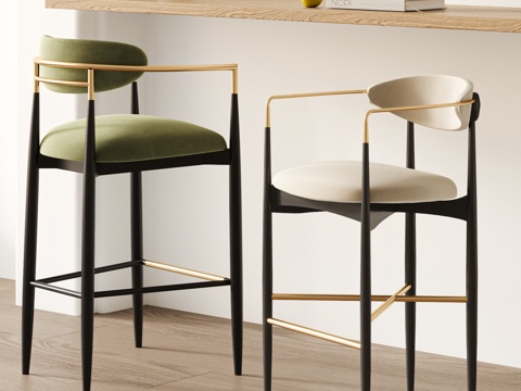 Modern Affordable Luxury Style Middle Ancient French Bar Stool Bar Stool Bar Chair Combination