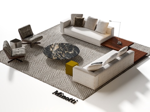 Minotti Sofa Coffee Table Combination Corner Sofa Living Room Sofa Sofa Chair