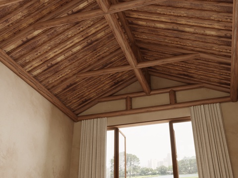 Suspend ceiling-Silly wind suspended ceiling solid wood suspended ceiling wood rafter suspended ceiling wood beam suspended ceiling