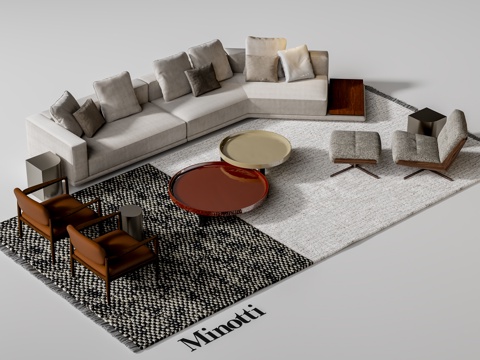 Minotti Sofa Coffee Table Combination Corner Sofa Horizon Sofa Sofa Chair