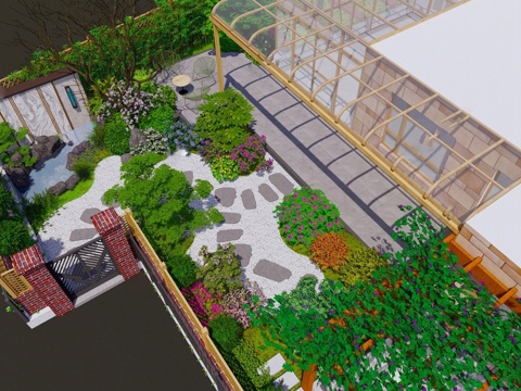 Modern Roof Garden Hanging Garden Courtyard Garden