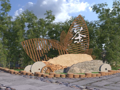 New Chinese Tea Culture Landscape Sculpture