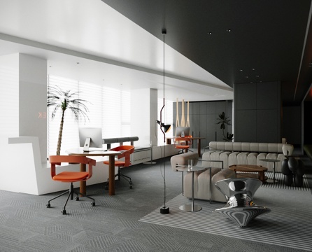 Modern Reception Room Company Tea Room Office Rest Area Company Reception Area Reception Sofa