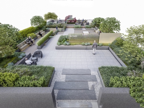 Modern Roof Garden Hanging Garden Courtyard Garden